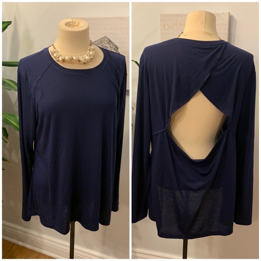 🛍️OLD NAVY Long Sleeve Open Back Exercise Top size XL